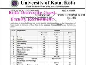 Kota University Guest Faculty Recruitment